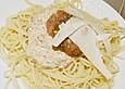 Spaghetti mit Frischk&auml;sesauce und Tomatengem&uuml;se