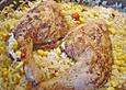 H&auml;hnchenkeulen mit Paprika - Mais - Reis
