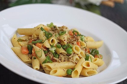 Curryrahm - Nudeln mit Hackfleisch