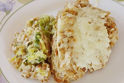 Grünkernauflauf mit Lauch 1