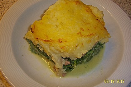 Spinat - Hackfleischauflauf mit P&uuml;reekartoffeln und K&auml;se &uuml;berbacken 7