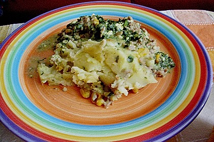 Spinat - Hackfleischauflauf mit P&uuml;reekartoffeln und K&auml;se &uuml;berbacken 3