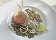 Matjes, Backapfel und Linsenvinaigrette