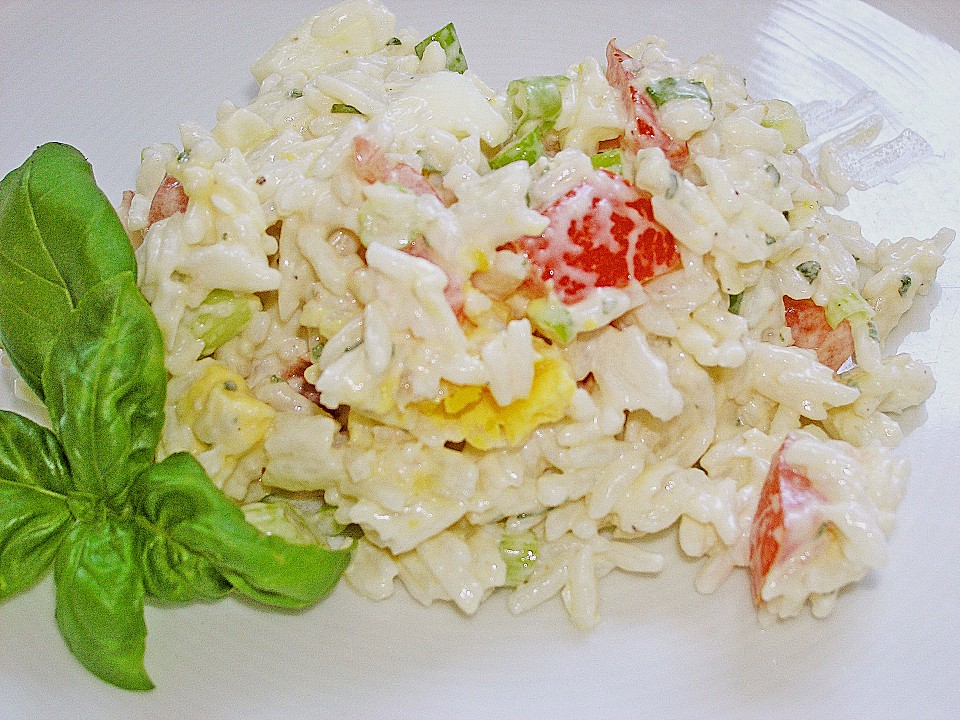 Reissalat mit Eiern, Tomaten und Lauch (Rezept mit Bild) | Chefkoch.de
