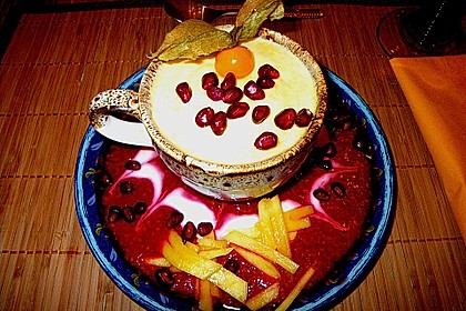 Mangoparfait auf Himbeerpüree 3