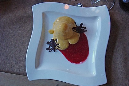 Mangoparfait auf Himbeerpüree 4