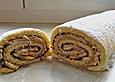 Biskuitrolle mit Nutella - Cappuccinosahne
