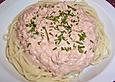 Spaghetti mit Quarkso&szlig;e