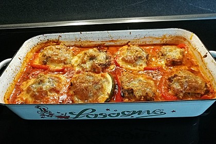 Annas gefüllte Zucchini im Tomatenbett 2