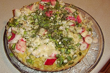 Nudelpizza mit Meeresfr&uuml;chten 6