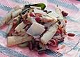 Lauwarmer Spargelsalat mit Borlotti - Bohnen und Mortadella