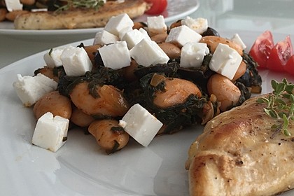 Bohnen - Mangold - Feta - Pfanne 2