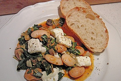Bohnen - Mangold - Feta - Pfanne