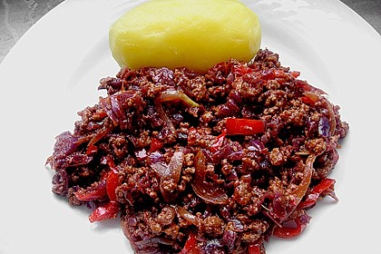 Hackfleischpfanne mit Rotkohl 3