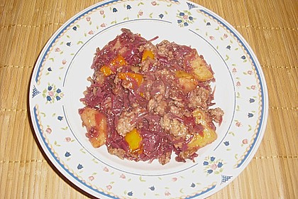 Hackfleischpfanne mit Rotkohl 6