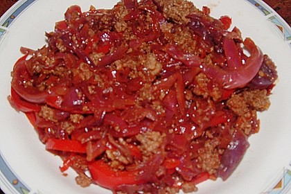 Hackfleischpfanne mit Rotkohl 1