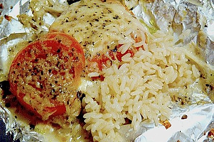 Rotbarsch mit Tomate - Mozzarella in Folie 4