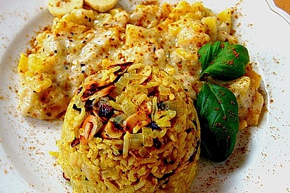Bananen - Curryreis mit Zucchini