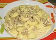 Tortellini mit Hackfleisch - Sahne - So&szlig;e