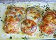 H&auml;hnchenbrustfilet mit Tomate und Mozzarella in Kr&auml;uter - Sahne - Sauce