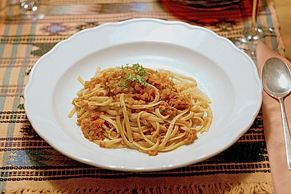 Bolognese von roten Linsen 19