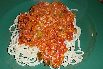 Bolognese von roten Linsen 29