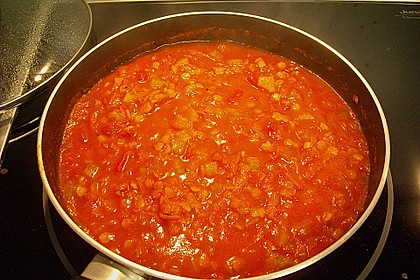 Bolognese von roten Linsen 37