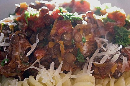 Bolognese von roten Linsen 26