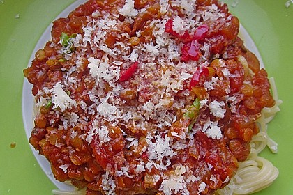 Bolognese von roten Linsen 16