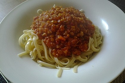 Bolognese von roten Linsen 32