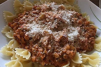 Bolognese von roten Linsen 17