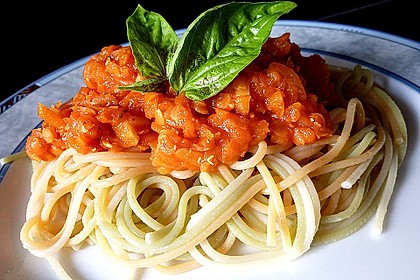 Bolognese von roten Linsen 1