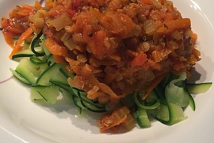 Bolognese von roten Linsen 11