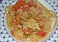 Penne mediterran mit Garnelen