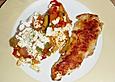 Puten - Parmesan - Schnitzel mit Feta - Gem&uuml;sepfanne