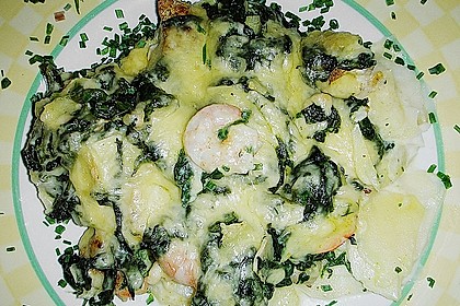 Fisch - Kartoffel - Auflauf mit Spinat und Knoblauch 3