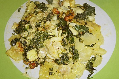 Fisch - Kartoffel - Auflauf mit Spinat und Knoblauch 8