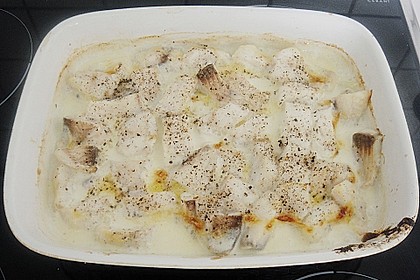 Fisch - Kartoffel - Auflauf mit Spinat und Knoblauch 12