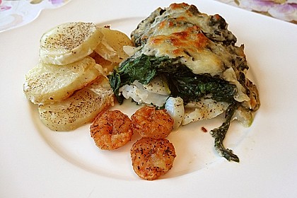 Fisch - Kartoffel - Auflauf mit Spinat und Knoblauch 16