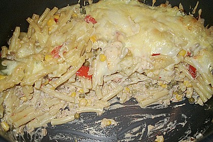 Bester bunter Nudelauflauf mit Mais und Paprika 10