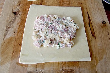 Schinken - K&auml;se Bl&auml;tterteigtaschen 6