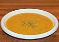 Curry - Karottencremesuppe mit Shrimps
