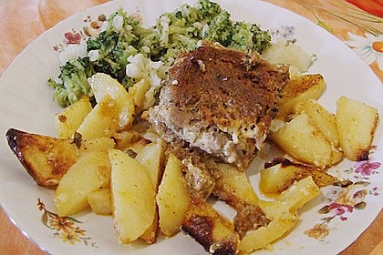 Römertopf - Kräuterhackroulade mit Sahnekartoffeln