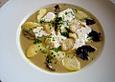 Norwegische Kartoffel - Steinpilz - Suppe mit Heilbutt