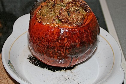 Vegetarisch gef&uuml;llter K&uuml;rbis 1