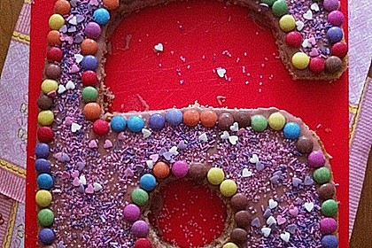 Bunter Geburtstagskuchen mit Waffelr&ouml;llchen - Mandel - Kerzen 51
