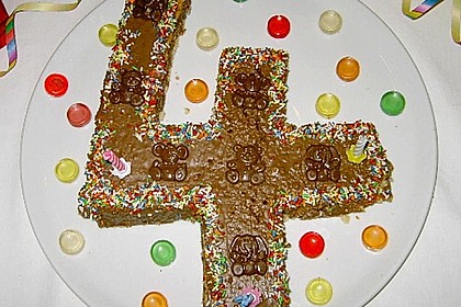 Bunter Geburtstagskuchen mit Waffelr&ouml;llchen - Mandel - Kerzen 14