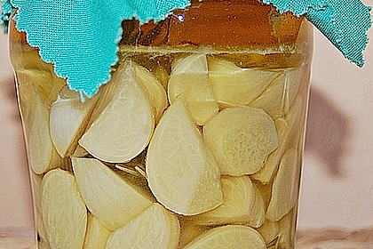 Eingelegter Knoblauch mit Ingwer 3