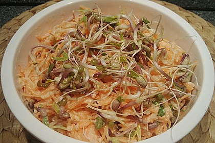 Karotten - Apfel - Rohkostsalat mit Mungobohnensprossen 2
