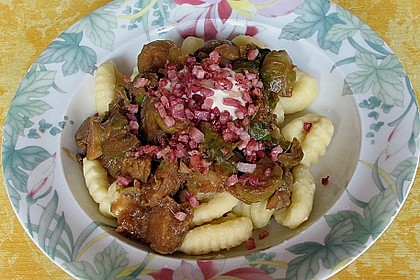 Gnocchi mit Rosenkohl und Speck 2